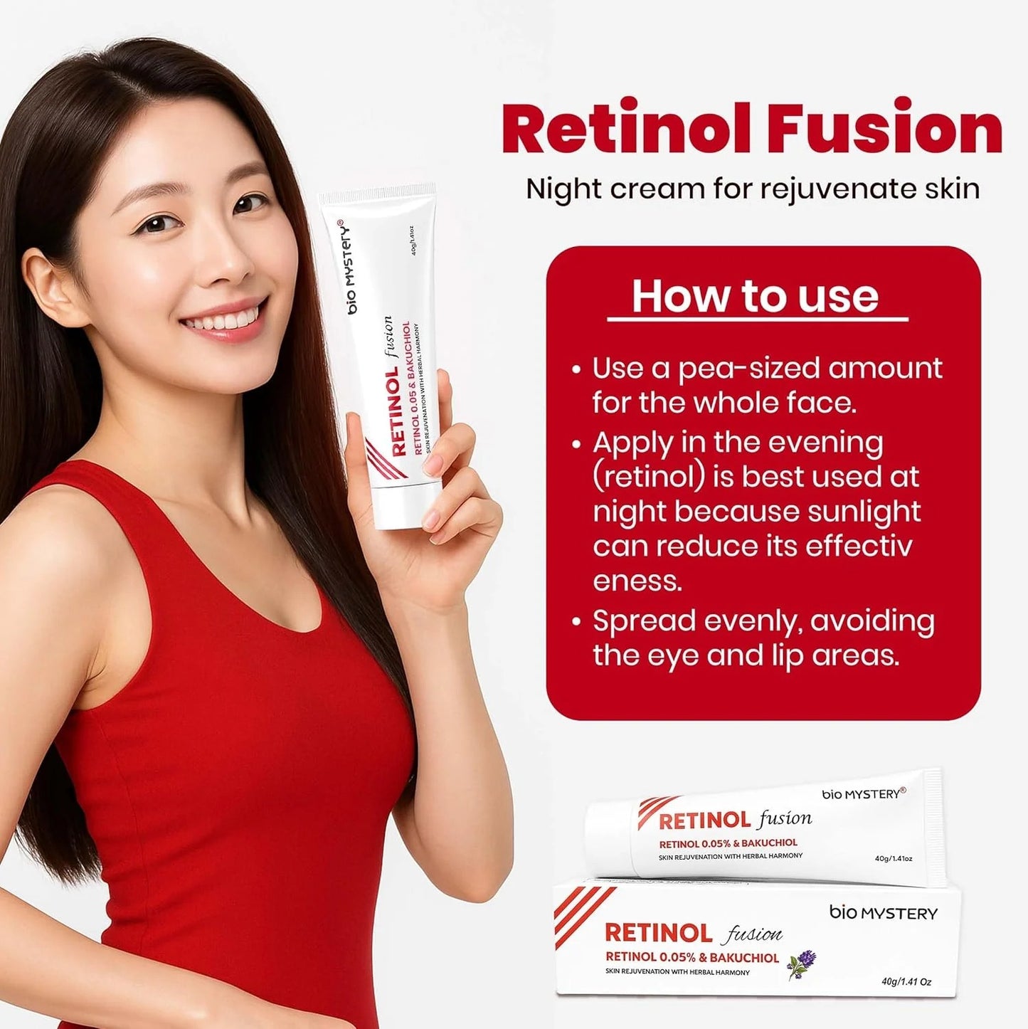 Retinol Fusion Cream 0.05% Transforms Your Nighttime Skincare Routine ( 40g )