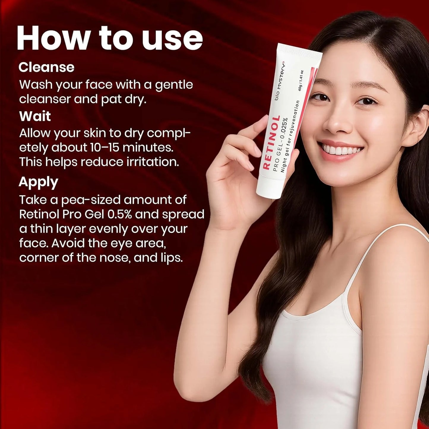 Bio Mystery Retinol Pro Gel 0.025% – Anti-Acne & Wrinkle Repair Night Gel – 40g